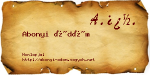 Abonyi Ádám névjegykártya
