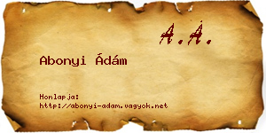Abonyi Ádám névjegykártya